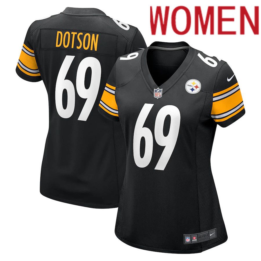 Women Pittsburgh Steelers #69 Kevin Dotson Nike Black Game NFL Jersey